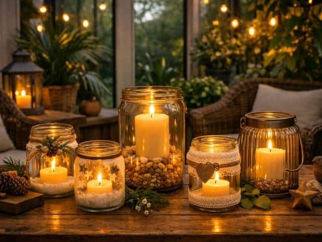 Wintergarten dekorieren im Herbst und Winter