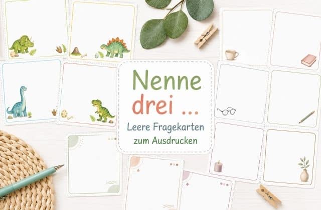 Bastelfrau-Club: „Nenne drei …“-Karten zum Ausdrucken