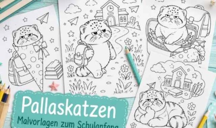 Pallaskatzen Malvorlagen zum Schulanfang