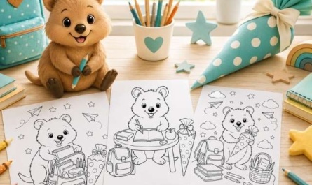 15 Quokka-Malvorlagen zum Schulanfang - im Bastelfrauclub