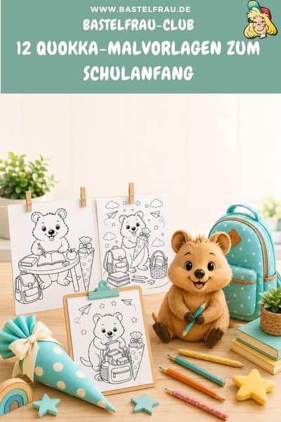 12 Quokka-Malvorlagen zum Schulanfang - im Bastelfrauclub