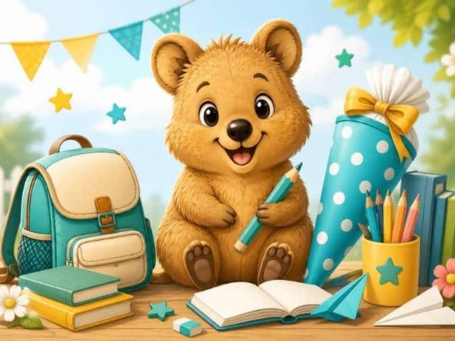 15 Quokka-Malvorlagen zum Schulanfang - im Bastelfrauclub