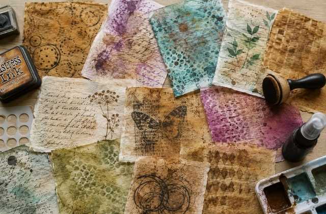 Teebeutel für Mixed Media gestalten – 10 Techniken für Collage Fodder und Hintergründe