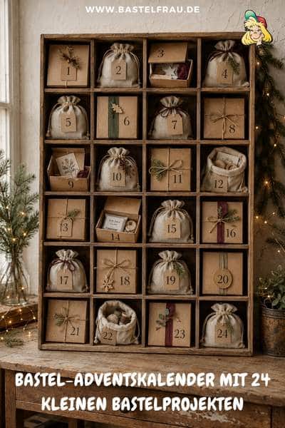 Bastel-Adventskalender mit 24 kleinen Bastelprojekten