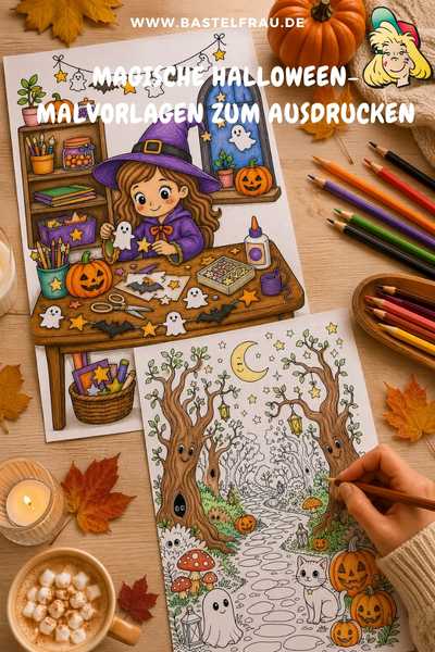 Magische Halloween-Malvorlagen zum Ausdrucken