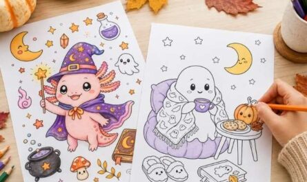 Niedliche Halloween-Malvorlagen zum Ausdrucken