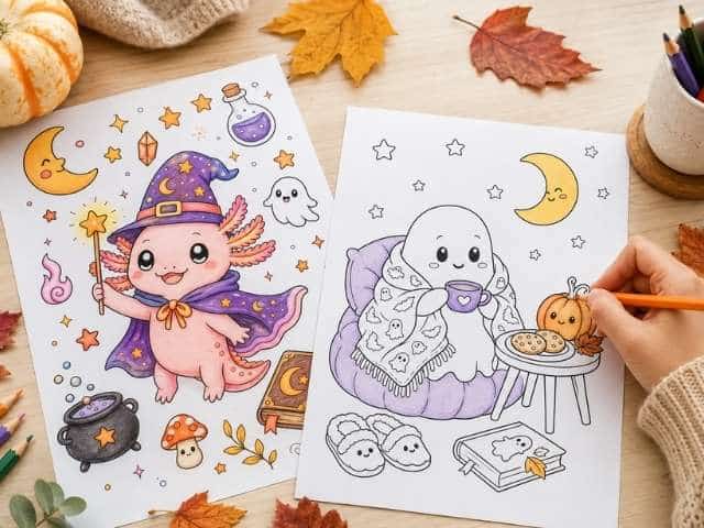 Niedliche Halloween-Malvorlagen zum Ausdrucken – 19 Vorlagen für kleine und große Halloweenfans