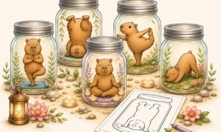 Capybara Malvorlagen - Yoga im Einmachglas