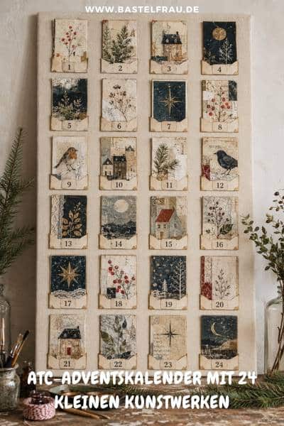 ATC-Adventskalender mit 24 kleinen Kunstwerken