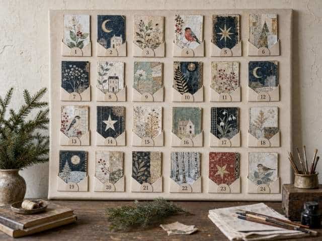 ATC-Adventskalender mit 24 kleinen Kunstwerken