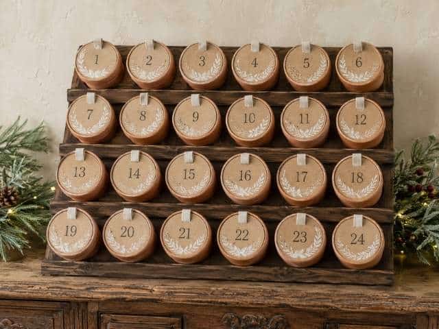 Adventskalender aus Tontöpfen