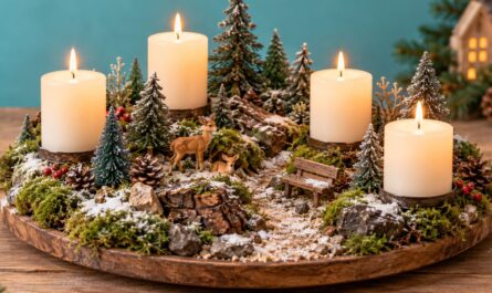 Adventskranz als kleine Waldlandschaft