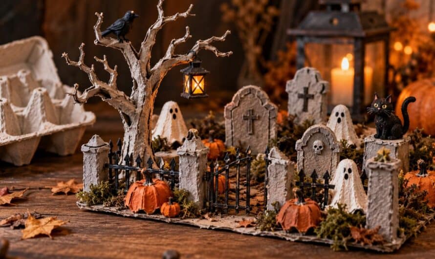 Dieser kleine Halloween-Friedhof war einmal ein Eierkarton