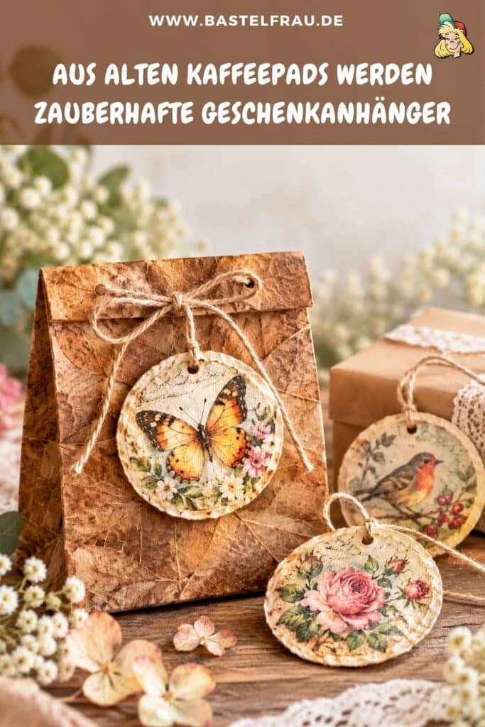 Geschenkanhänger aus Kaffeepads – viel zu schön zum Wegwerfen