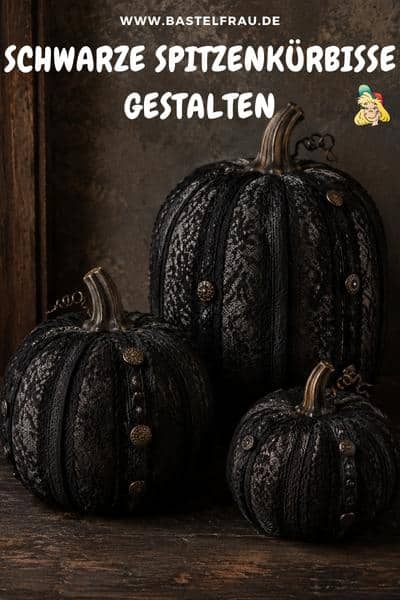Schwarze Spitzenkürbisse gestalten