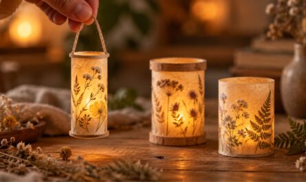 Laterne aus Teebeuteln basteln – zarte Windlichter mit Naturmaterialien
