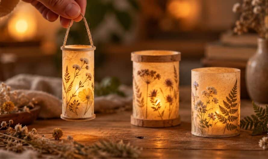 Laterne aus Teebeuteln basteln – zarte Windlichter mit Naturmaterialien
