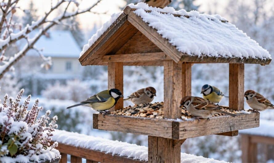 Wetterfeste Vogelfutterstation für Balkon und Garten