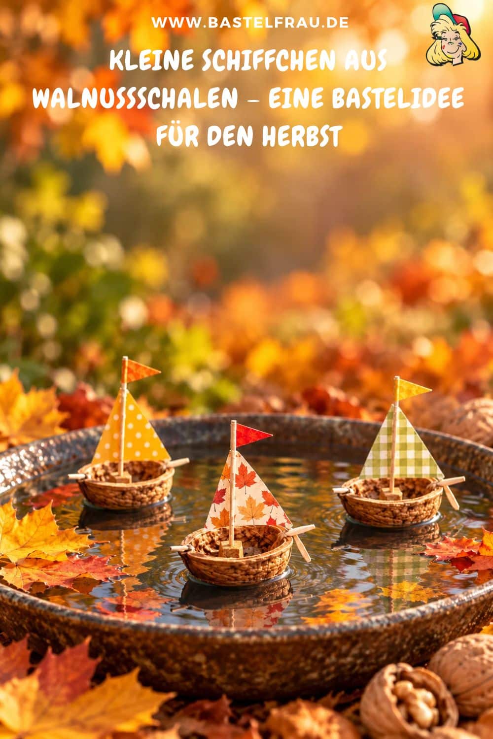 Kleine Schiffchen aus Walnussschalen – eine Bastelidee für den Herbst