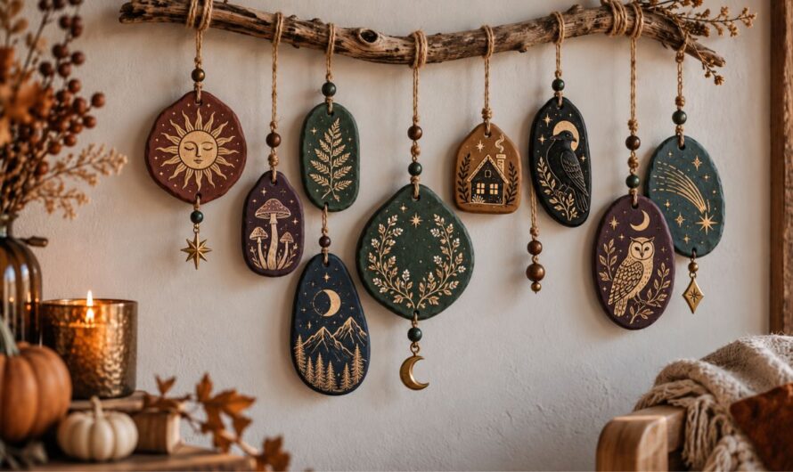 Celestial Wandbehang aus Modelliermasse