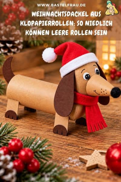 Weihnachtsdackel aus Klopapierrollen: So niedlich können leere Rollen sein