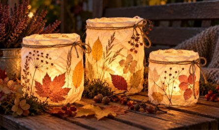 Windlichter aus Onion Skin Paper – zarte Herbstlichter selber machen